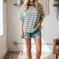 STRIPED KNIT CREAM TOP