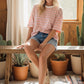 STRIPED KNIT PINK TOP