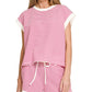 CONTRAST TRIM HOT PINK SET