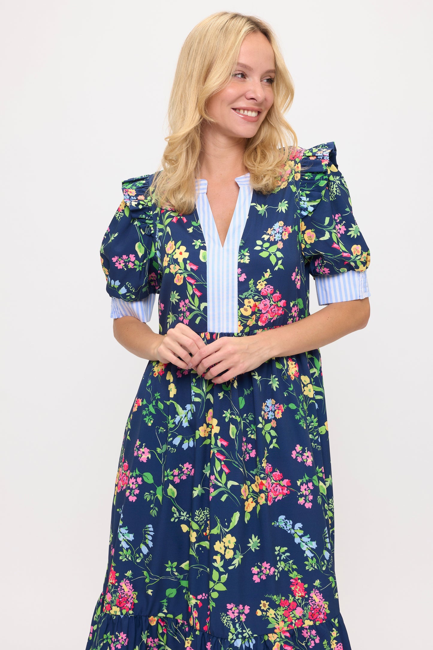 SMOCKED FLORAL DRESS