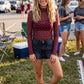 POLKA DOT MAROON/WHT MESH