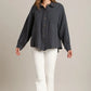 Button Up Blue Ash LS Top