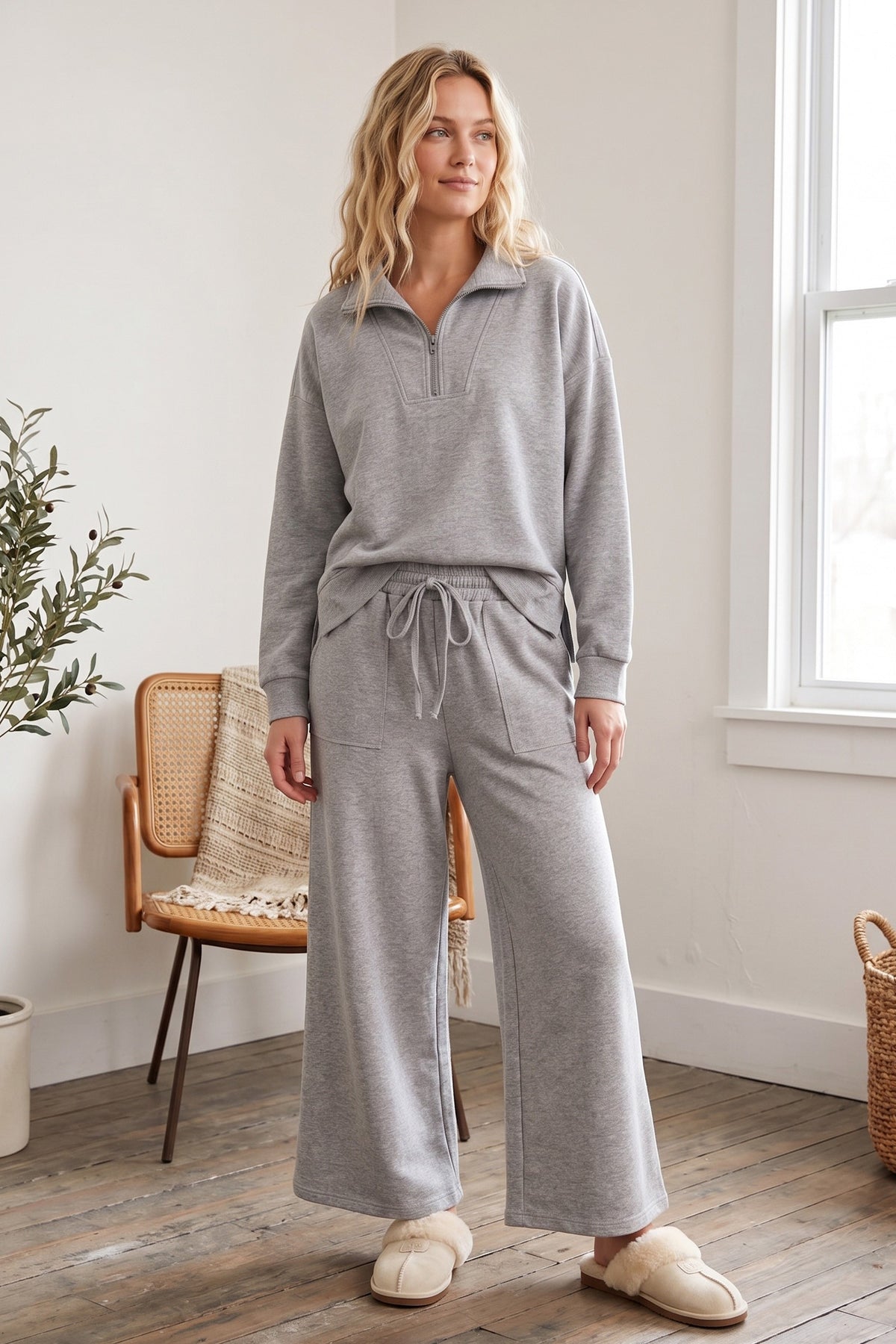 HALF ZIP GREY SET