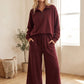 HALF ZIP MAROON SET