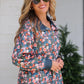 GWEN FLORAL 1/4 ZIP PULLOVER