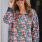 GWEN FLORAL 1/4 ZIP PULLOVER