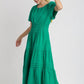 Tiered Jade V-Neck Maxi Dress