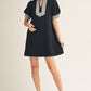 STRIPE ACCENT BLACK DRESS