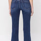 Vervet MR Raw Hem Crop Flare Jeans