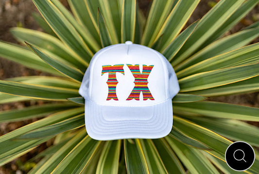 Serape TX White Trucker Cap