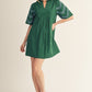 DROP SHOULDER HUNTER GREEN DRESS