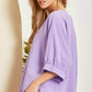 V-Neck Lavender 3/4 Slv Top