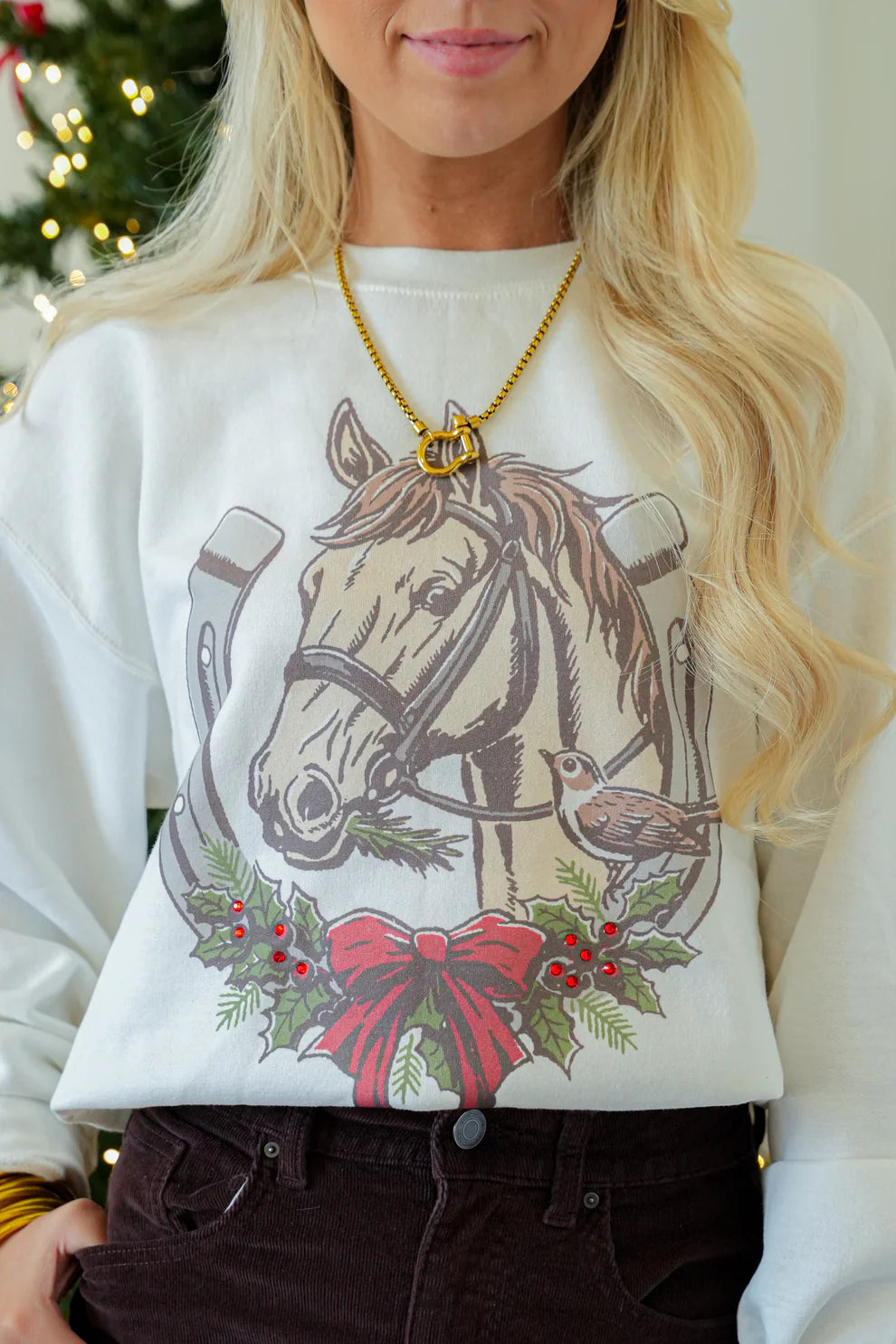 CHRISTMAS HORSESHOE SWEATER