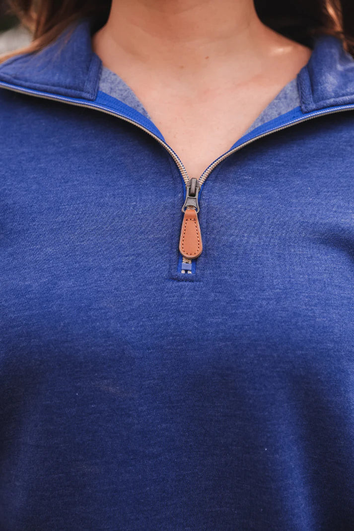 MILEY 1/4 ZIP BLUE PULLOVER