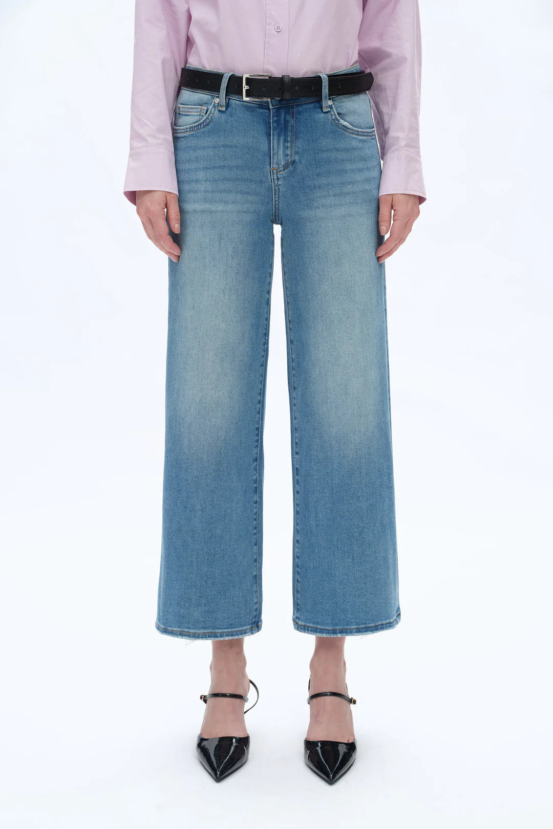 BLUE TIDE LOW RISE WIDE LEG JEAN