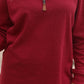 MILEY 1/4 ZIP MAROON PULLOVER