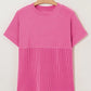 CORDED KNIT MOCK PINK TOP