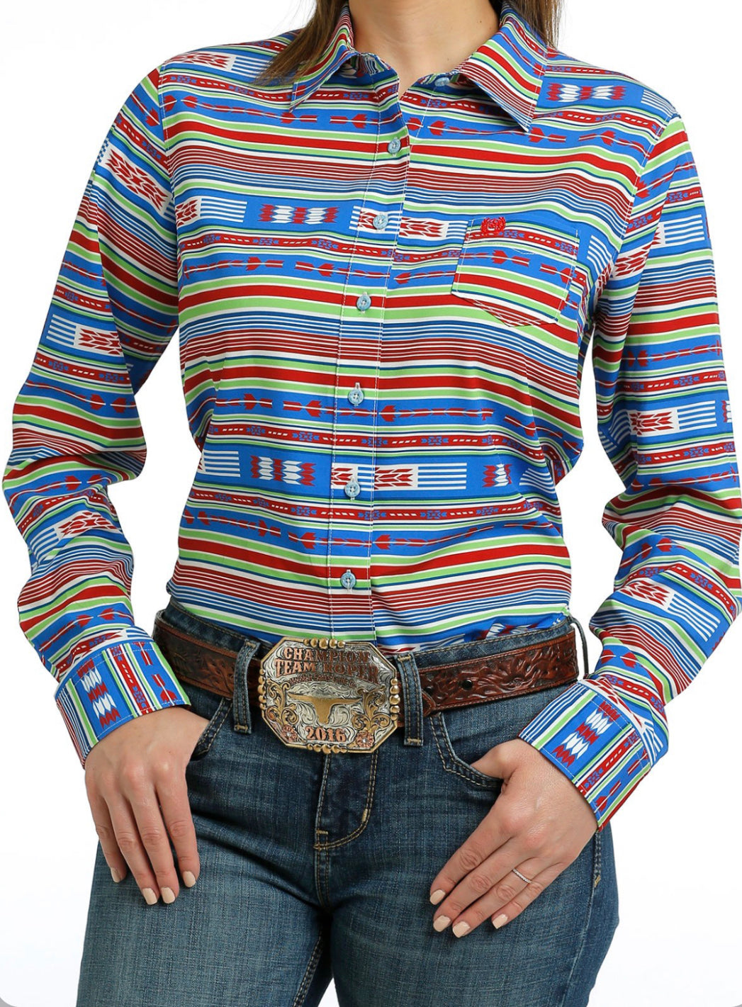 Cinch Wmns Arena Flex Serape LS