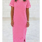STRIPE TEE SHIRT ROSE DRESS