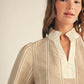 GINHAM TEXTERED TAUPE TOP