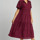 Collared Tier Plum Dress