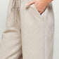 Textured Cropped Wide Oatmeal Pants