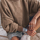 CREW NECK BROWN SWEATER