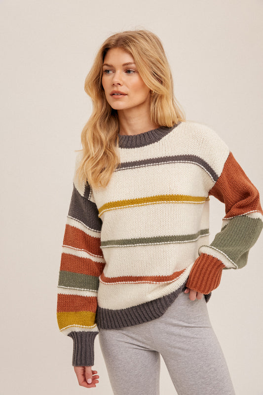 H&T Multi Color Stripe Sweater