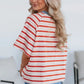 CONTRAST COLLAR TOMATO RED RAGLAN TEE