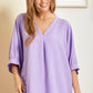 V-Neck Lavender 3/4 Slv Top