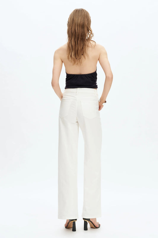 MAEVE MID RISE WHITE STRAIGHT JEANS