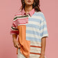 MIX STRIPE COLLAR TOP