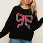 PLAID BOW WOVEN SWEATER