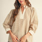 GINHAM TEXTERED TAUPE TOP