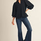 SCALLOP HEM BLACK TOP