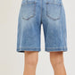 SEAMED DENIM JORTS