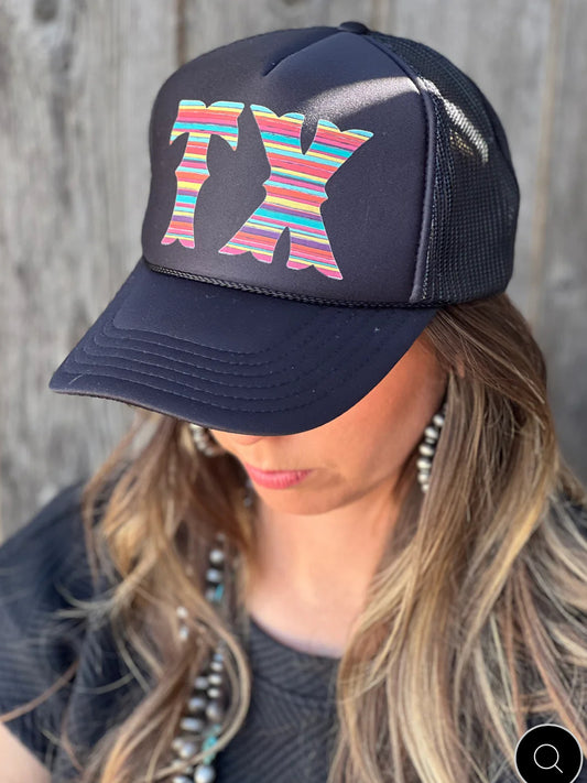 Serape TX Black Trucker Cap