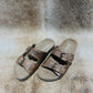 TAN TOOLED 2 STRAP SANDAL