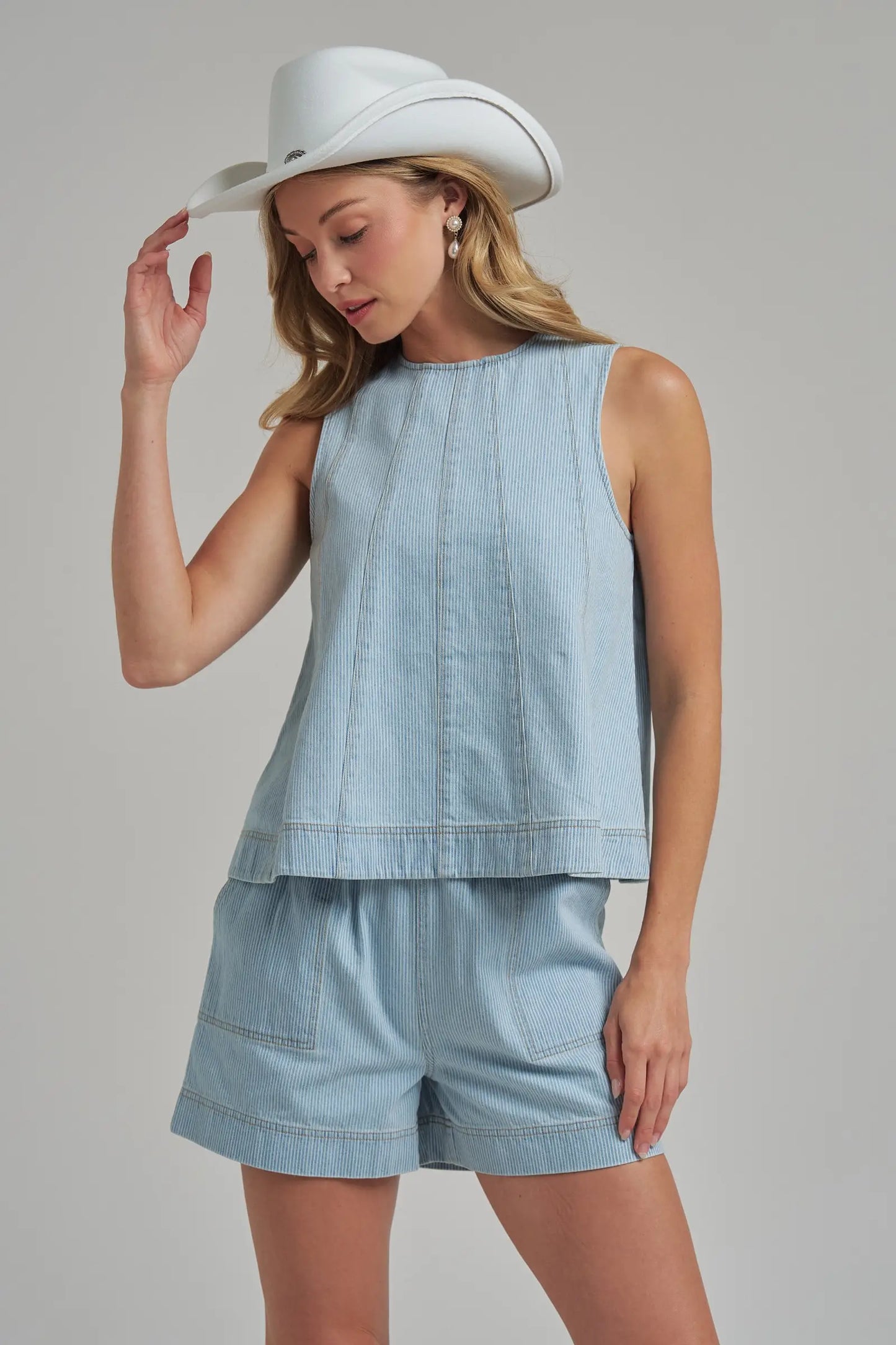 PIN STRIPE DENIM SET