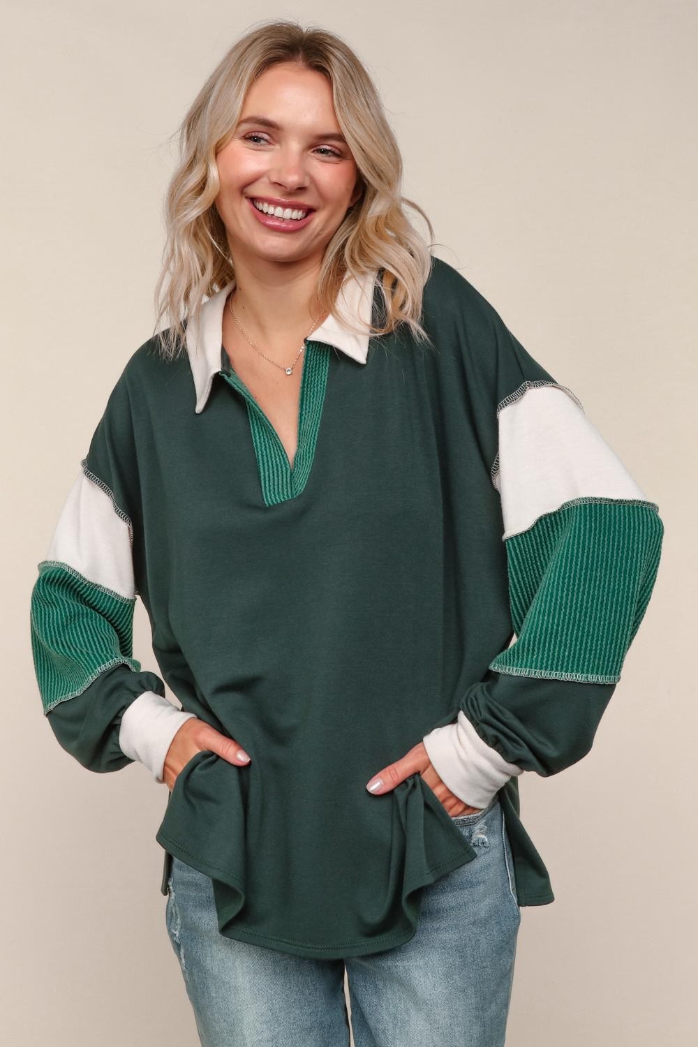 COLOR BLOCK GREEN LS