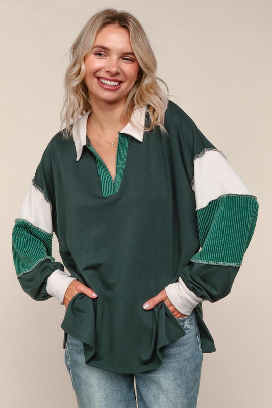 COLOR BLOCK GREEN LS