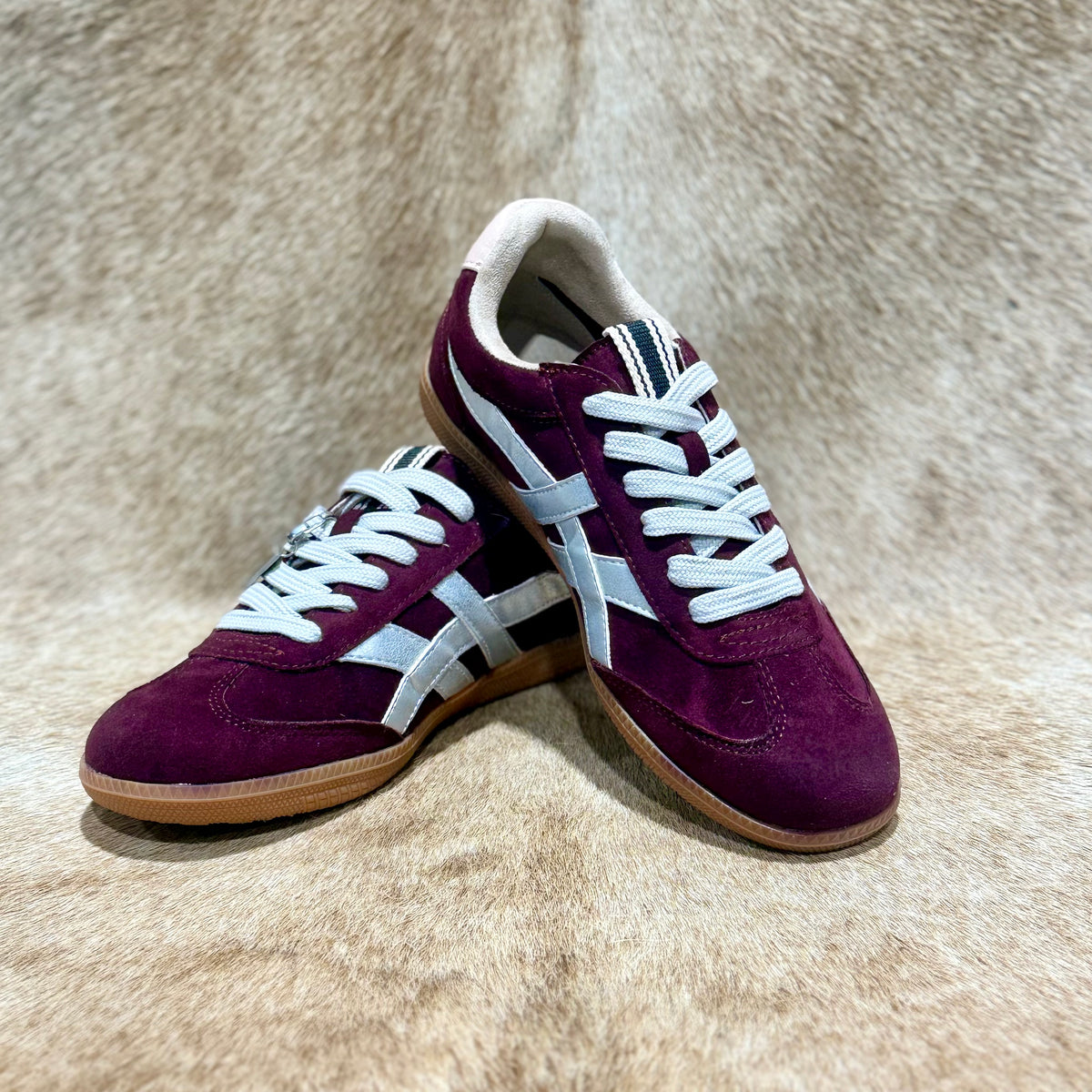 SASHA BURGUNDY SUEDE SNEAKER
