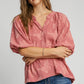 TEXURED FLORAL ROSE TOP