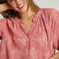 TEXURED FLORAL ROSE TOP