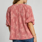 TEXURED FLORAL ROSE TOP