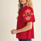 EMB TRIM SCALLOP RED TOP