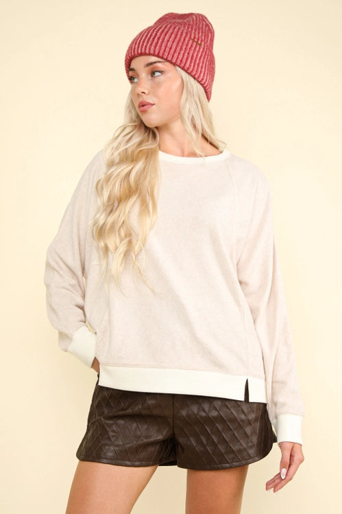 BASIC OATMEAL LS SWEATER