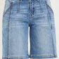 SEAMED DENIM JORTS
