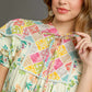 FLORAL BABY-DOLL GREEN MIX DRESS