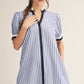 STRIPE SHIFT BLUE DRESS